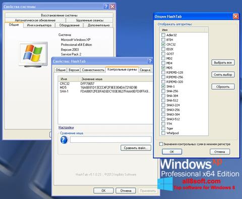 Screenshot HashTab per Windows 8
