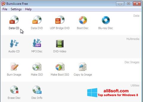 Screenshot BurnAware Free per Windows 8