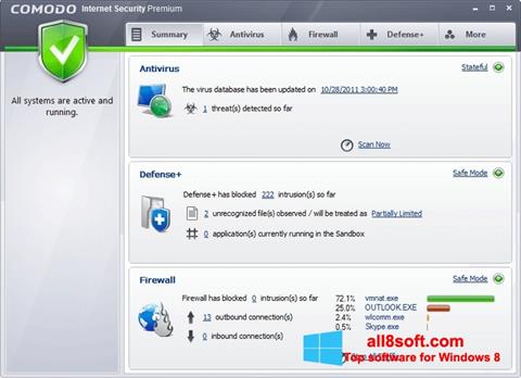 Screenshot Comodo Internet Security Premium per Windows 8