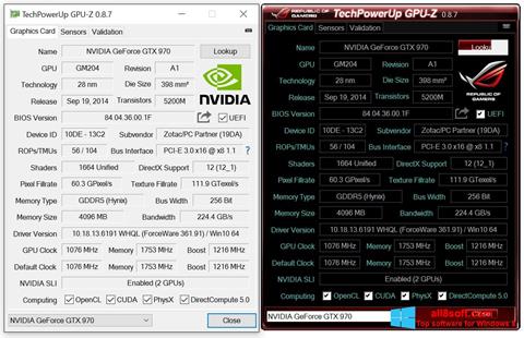 Screenshot GPU-Z per Windows 8