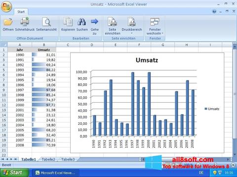 Screenshot Excel Viewer per Windows 8
