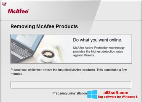 Screenshot McAfee Consumer Product Removal Tool per Windows 8