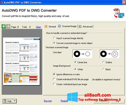 Screenshot PDF to DWG Converter per Windows 8