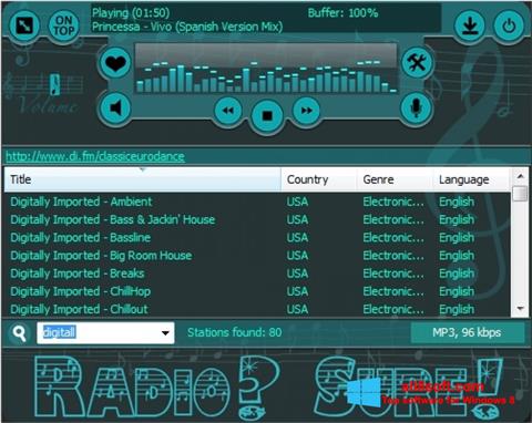 Screenshot RadioSure per Windows 8