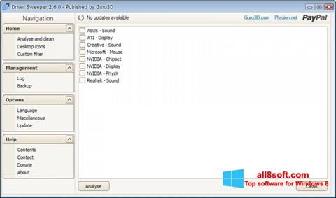 Screenshot Driver Sweeper per Windows 8