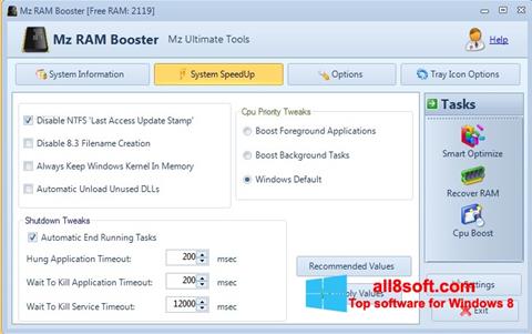 Screenshot Mz RAM Booster per Windows 8