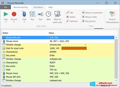 Screenshot Mouse Recorder per Windows 8