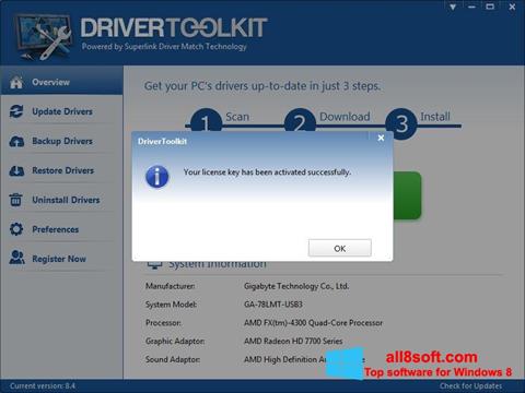 Screenshot Driver Toolkit per Windows 8