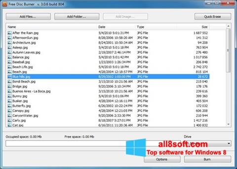 Screenshot Free Disc Burner per Windows 8
