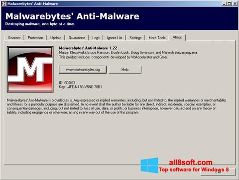 Screenshot Malwarebytes Anti-Malware Free per Windows 8