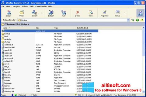 Screenshot WinAce per Windows 8