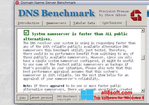 Screenshot DNS Benchmark per Windows 8