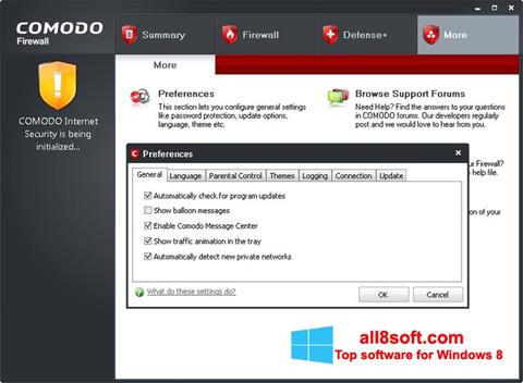 Screenshot Comodo Firewall per Windows 8