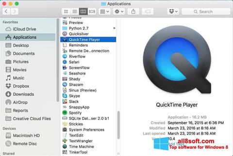 Screenshot QuickTime Pro per Windows 8