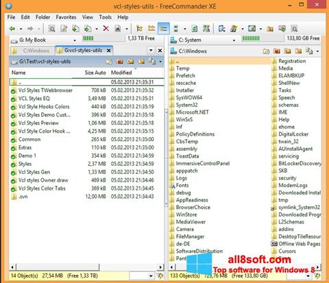 Screenshot FreeCommander per Windows 8