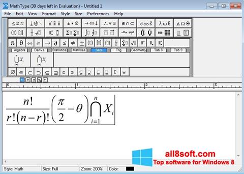 Screenshot MathType per Windows 8