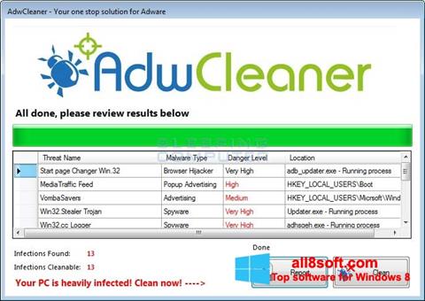 Screenshot AdwCleaner per Windows 8