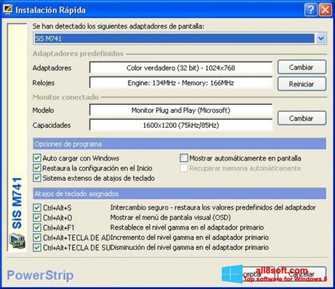 Screenshot PowerStrip per Windows 8