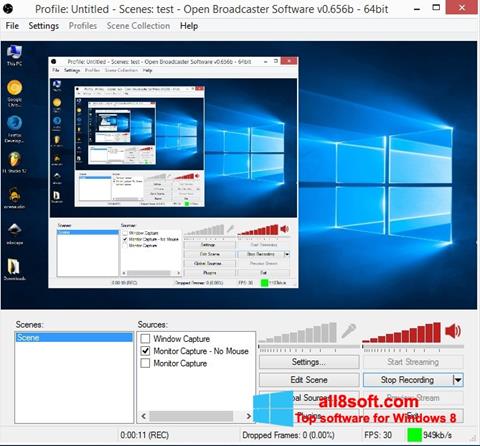 Screenshot Open Broadcaster Software per Windows 8