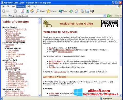 Screenshot ActivePerl per Windows 8