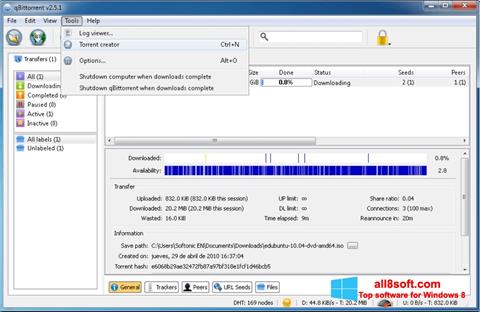 Screenshot qBittorrent per Windows 8