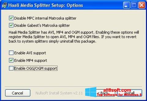 Screenshot Haali Media Splitter per Windows 8