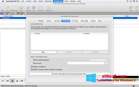 Screenshot Express Scribe per Windows 8