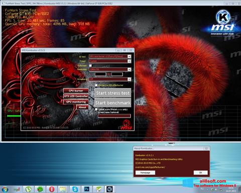 Screenshot MSI Kombustor per Windows 8
