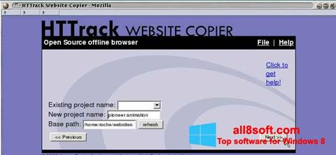 Screenshot HTTrack Website Copier per Windows 8