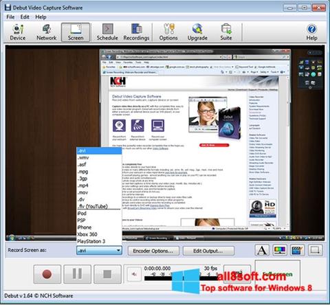 Screenshot Debut Video Capture per Windows 8