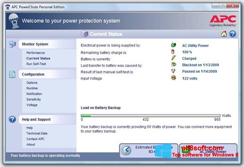 Screenshot PowerChute Personal Edition per Windows 8