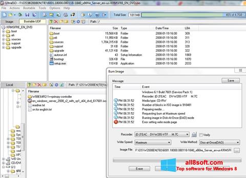 Screenshot UltraISO per Windows 8