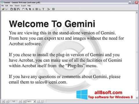 Screenshot Gemini per Windows 8