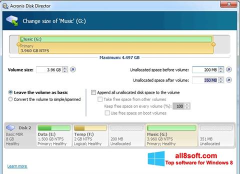 Screenshot Acronis Disk Director Suite per Windows 8