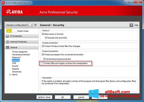 Screenshot Avira Professional Security per Windows 8