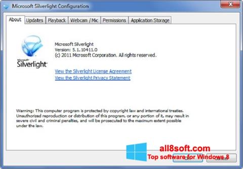 Screenshot Microsoft Silverlight per Windows 8
