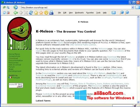 Screenshot K-Meleon per Windows 8