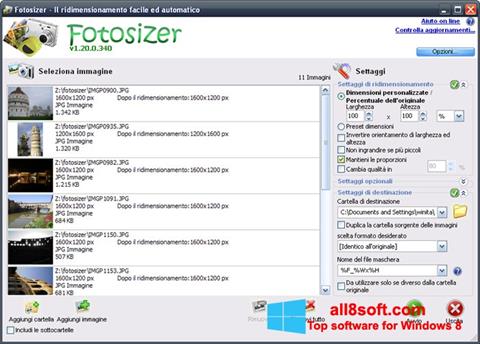 Screenshot Fotosizer per Windows 8