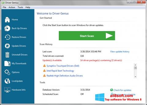 Screenshot Driver Genius Professional per Windows 8