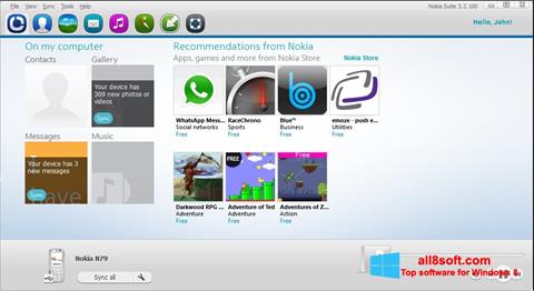 Screenshot Nokia PC Suite per Windows 8