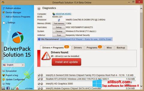Screenshot DriverPack Solution Online per Windows 8