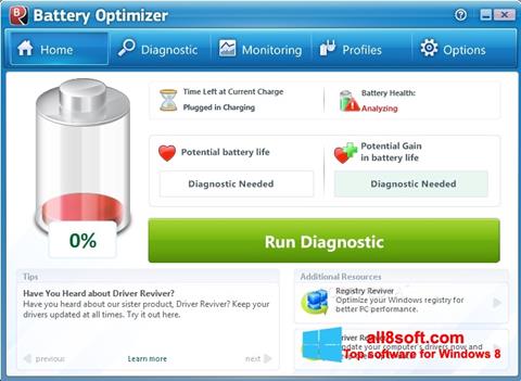 Screenshot Battery Optimizer per Windows 8