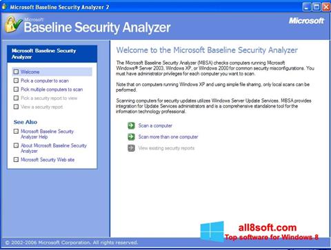 Screenshot Microsoft Baseline Security Analyzer per Windows 8