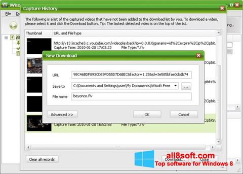 Screenshot Free Video Catcher per Windows 8