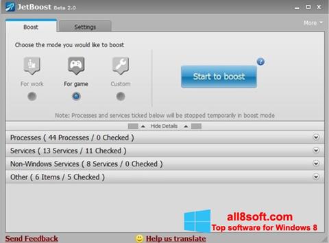 Screenshot JetBoost per Windows 8