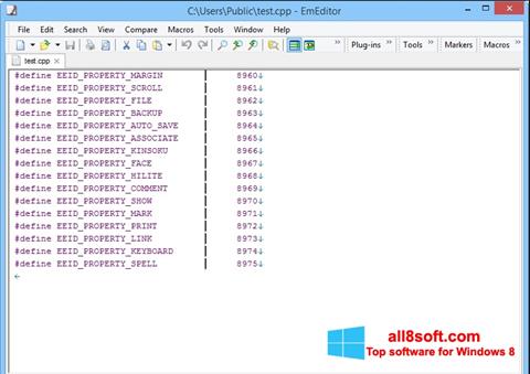 Screenshot EmEditor per Windows 8