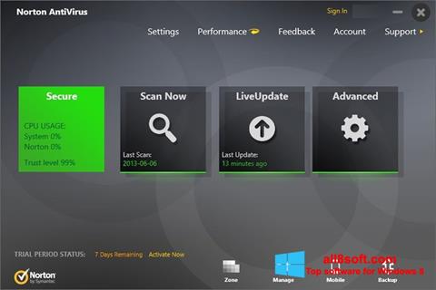 Screenshot Norton AntiVirus per Windows 8