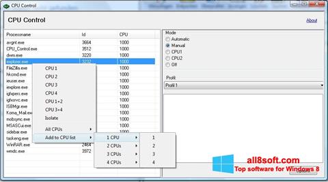 Screenshot CPU-Control per Windows 8