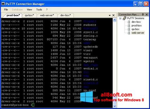 Screenshot PuTTY Connection Manager per Windows 8