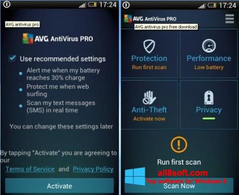 Screenshot AVG AntiVirus Pro per Windows 8